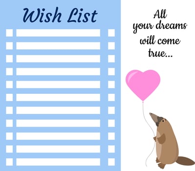 My wish list Page template  Hand-drawn graphics   Vector illustration