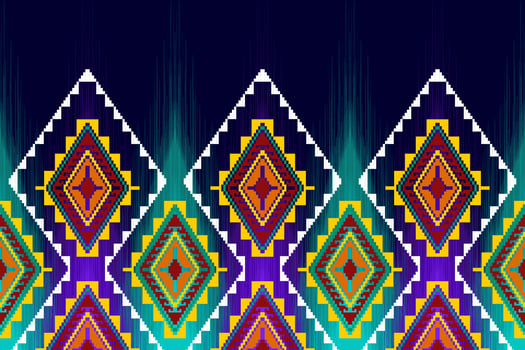 Ikat abstract geometric ethnic textile seamless pattern design. Aztec fabric carpet mandala ornaments textile decorations wallpaper. Tribal boho native turkey textile traditional embroidery vector. vector