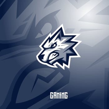 Wolf mascot logo design with modern illustration concept style for badge, emblem and t shirt printing. Angry wolf illustration for sport and e-sport team vector