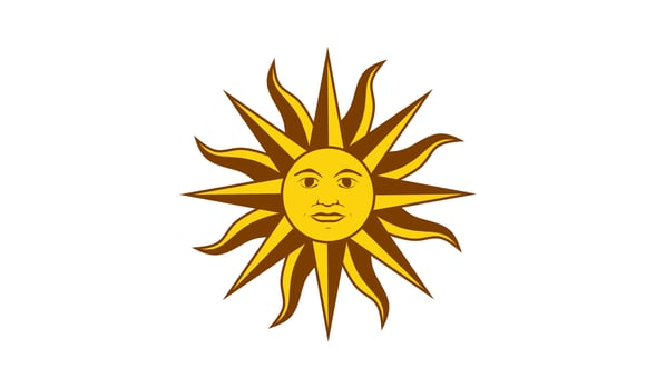 sun of may sign flag of uruguay isolated on white background vector