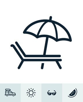 Summer and beach Icons with White Background vector