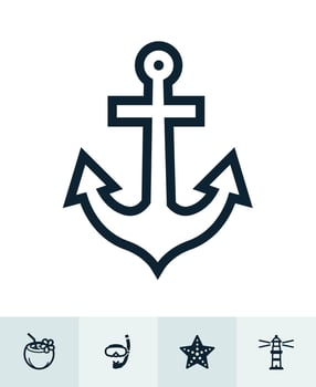 Summer and beach Icons with White Background vector