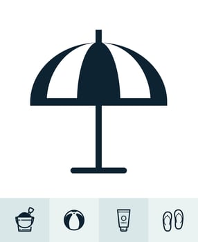Summer and beach Icons with White Background vector