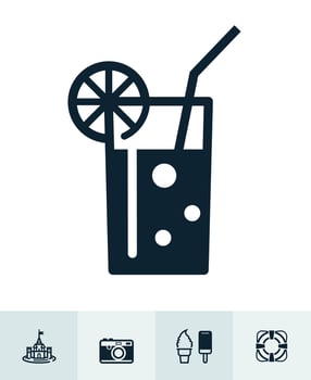 Summer and beach Icons with White Background vector