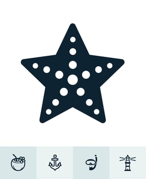 Summer and beach Icons with White Background vector