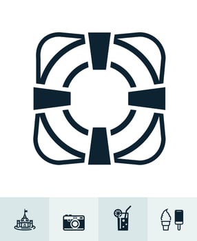 Summer and beach Icons with White Background vector