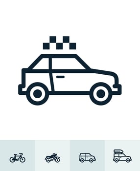 Transportation and Vehicles Icons with White Background vector