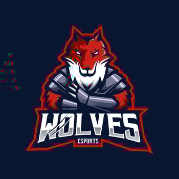 wolf cartoon mascot logo vector