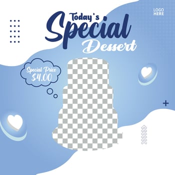 Chocolate cake social media banner post design template vector