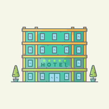 Hotel building vector illustration