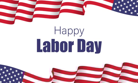 Happy Labor day design illustration, Beautiful USA flag on dark blue background. vector