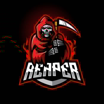 Grim Reaper e-sport mascot logo design vector with modern illustration concept style for badge, emblem and t-shirt printing
