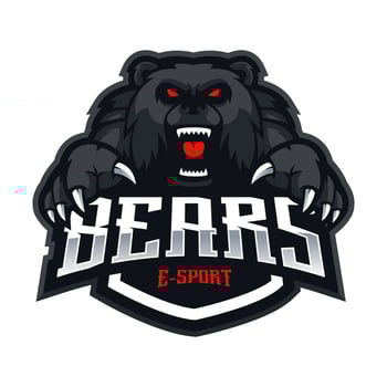Bear esport mascot logo design vector with modern illustration concept style for badge, emblem and t shirt printing. Black bears for sport team