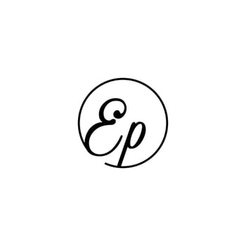 EP circle initial logo best for beauty and fashion in bold feminine concept vector