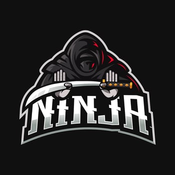 Ninja mascot logo design illustration vector for gaming