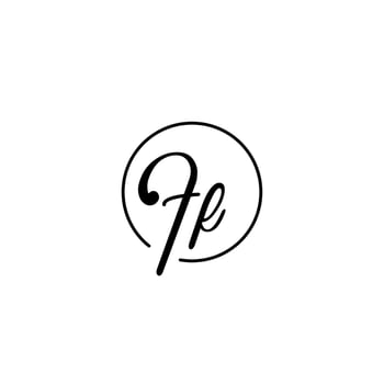 FF circle initial logo best for beauty and fashion in bold feminine concept vector