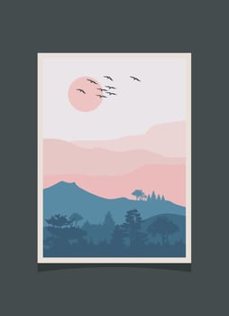 Abstract mountain painting, Abstract background, Premium Vector