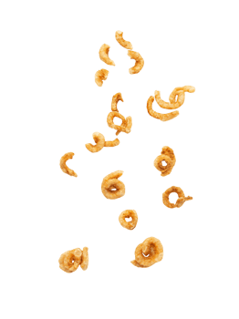Falling crispy pork rinds cutout, Png file