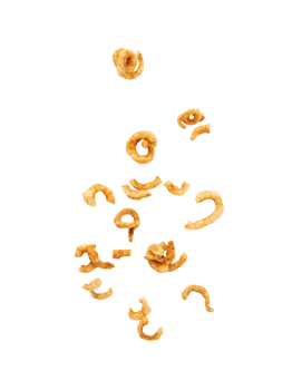 Falling crispy pork rinds cutout, Png file