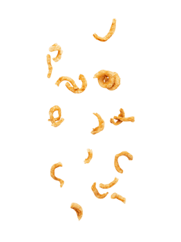 Falling crispy pork rinds cutout, Png file