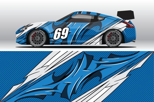 Car wrap decal designs for racing livery or daily car vinyl sticker vector