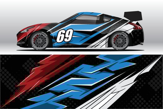 Car wrap decal designs for racing livery or daily car vinyl sticker vector