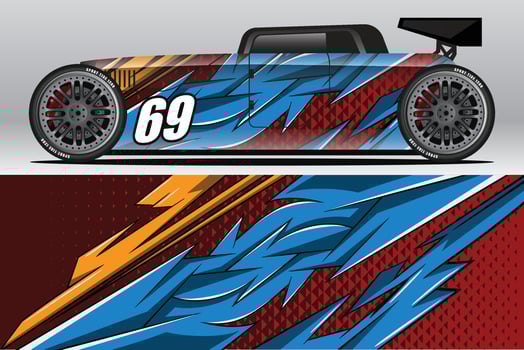Car wrap decal designs for racing livery or daily car vinyl sticker vector