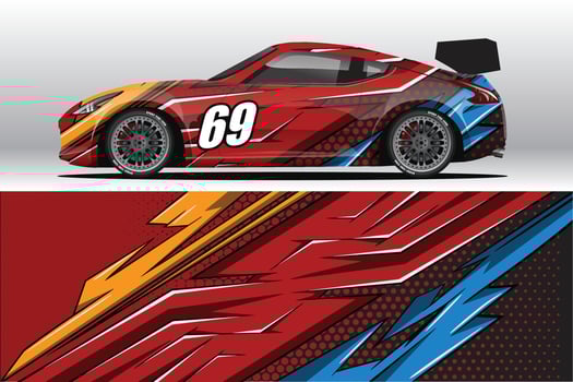 Car wrap decal designs for racing livery or daily car vinyl sticker vector
