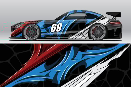 Car wrap decal designs for racing livery or daily car vinyl sticker vector