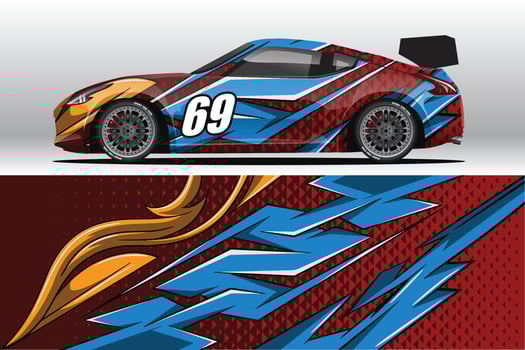 Car wrap decal designs for racing livery or daily car vinyl sticker vector