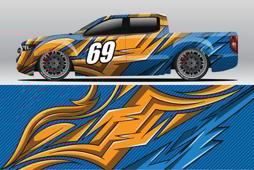 Car wrap decal designs for racing livery or daily car vinyl sticker vector