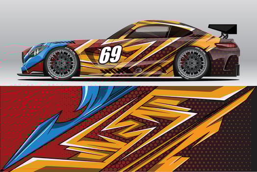 Car wrap decal designs for racing livery or daily car vinyl sticker vector