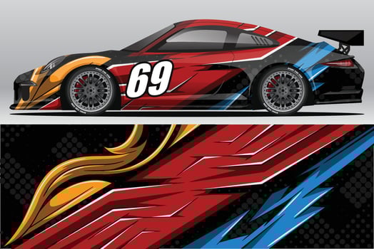 Car wrap decal designs for racing livery or daily car vinyl sticker vector