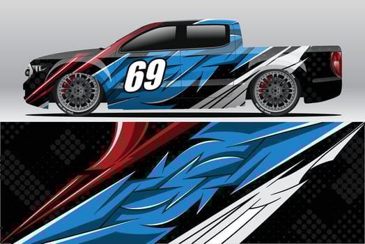 Car wrap decal designs for racing livery or daily car vinyl sticker vector