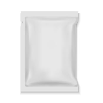 White Blank Foil Food Bag Packaging vector
