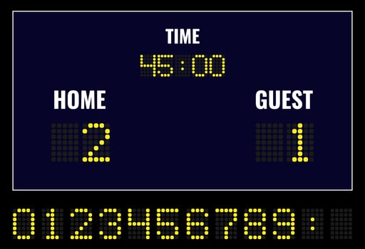 LED digital scoreboard vector