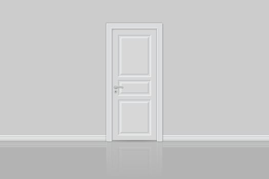 closed realistic door isolated vector