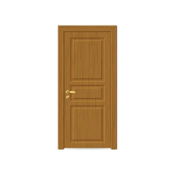 realistic wooden door isolated vector