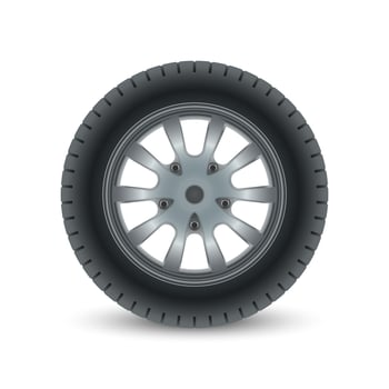 Realistic car wheel tyre vector