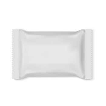 White Blank Foil Food Bag Packaging vector