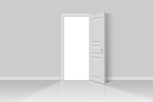 Open realistic door vector