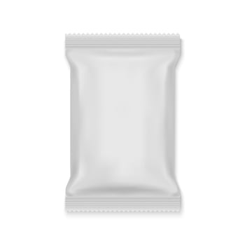 White Blank Foil Food Bag Packaging vector