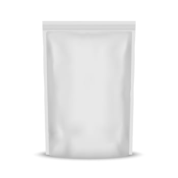 White Blank Foil Food Bag Packaging vector