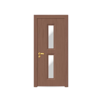 realistic wooden door isolated vector