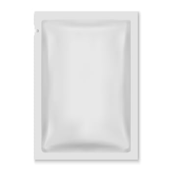White Blank Foil Food Bag Packaging vector