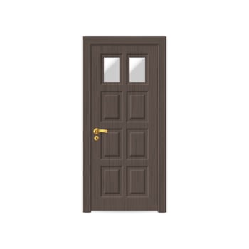 realistic wooden door isolated vector