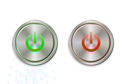 metal power button vector