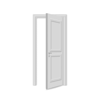 realistic door isolated on white background vector