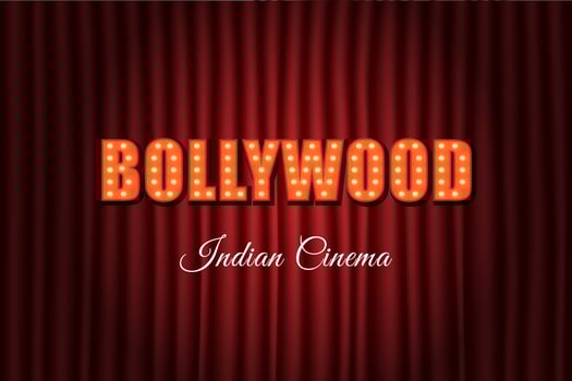 Bollywood indian cinema vintage background, vector