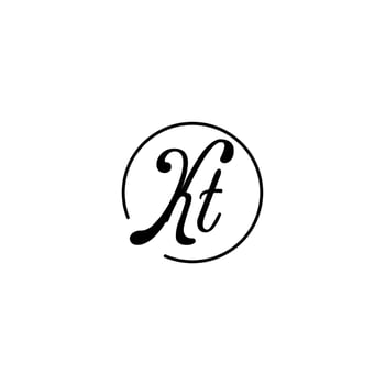 KT circle initial logo best for beauty and fashion in bold feminine concept vector